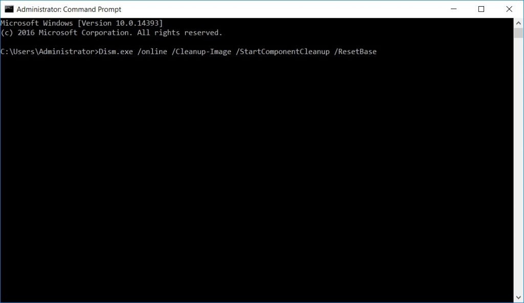 Command prompt DISM cleanup image